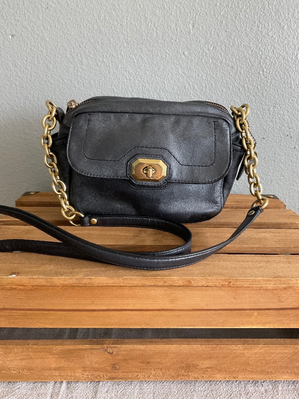 COACH CAMPBELL TURLOCK LEATHER CAMERA BAG